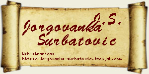 Jorgovanka Šurbatović vizit kartica
